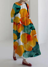 Load image into Gallery viewer, Plus Size Blue Print Wrinkled Maxi Dress Spring
