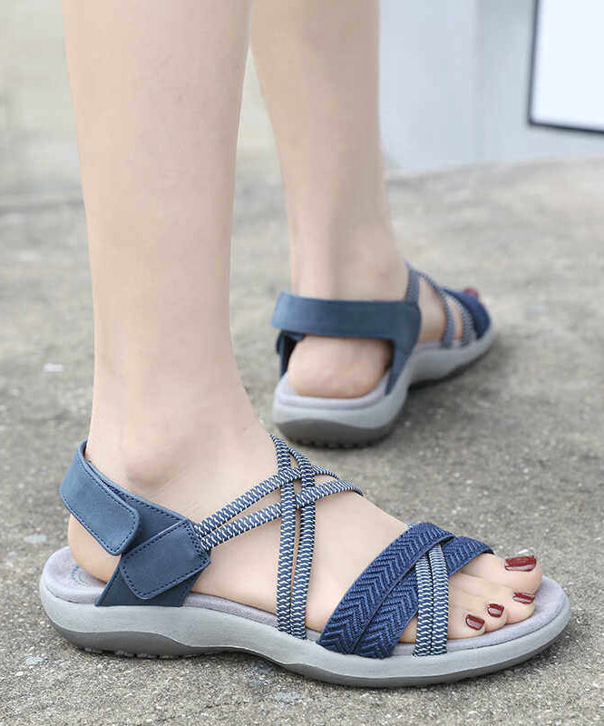 Plus Size Blue Sandals Handmade Rhinestone Sandals