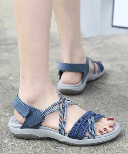 Plus Size Blue Sandals Handmade Rhinestone Sandals
