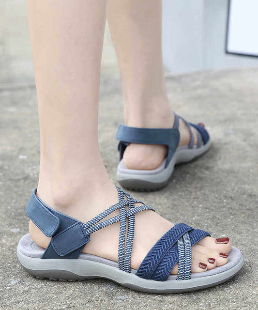 Plus Size Blue Sandals Handmade Rhinestone Sandals
