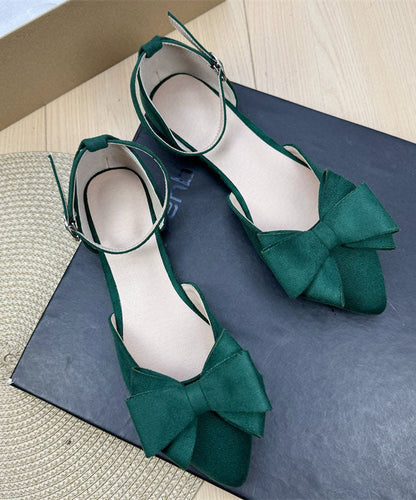 Plus Size Buckle Strap Bow Splicing Flats Rose Suede