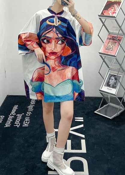 Plus Size Cartoon character Half Sleeve Vacation Dress Summer - SooLinen