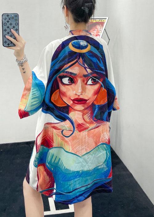 Plus Size Cartoon character Half Sleeve Vacation Dress Summer - SooLinen