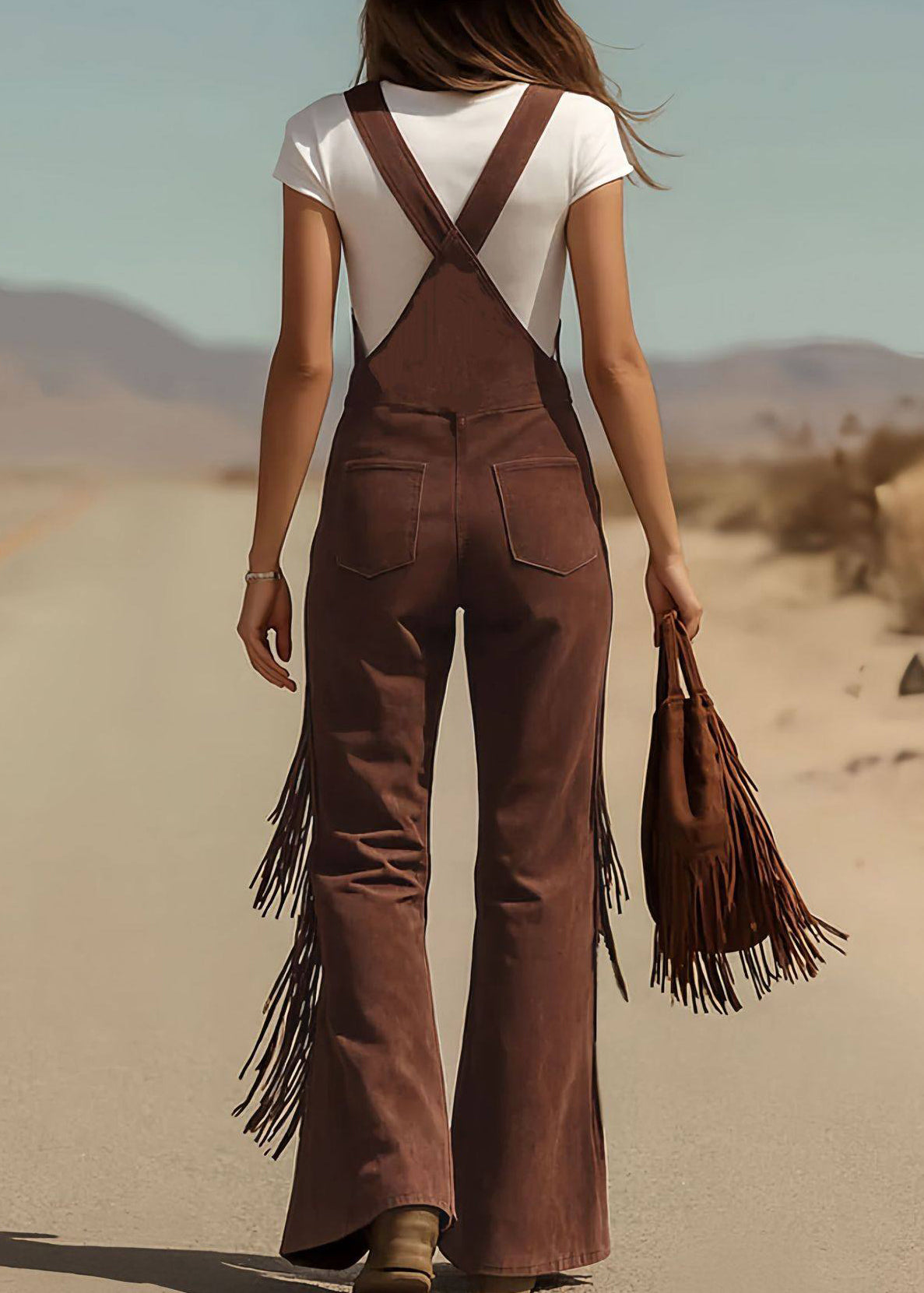 Plus Size Dark Red U Neck Faux Suede Jumpsuit Summer