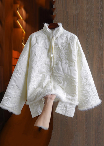 Plus Size Green Lace Up Mink Hair Patchwork Silk Parka Winter