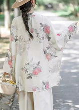 Load image into Gallery viewer, Plus Size Grey Print Button Cotton Shirts Long Sleeve