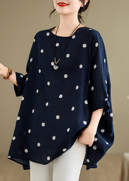 Plus Size Khaki O Neck Print Cotton T Shirt Tops Summer