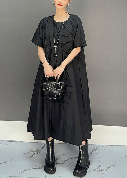 Plus Size Khaki Oversized Floral Cotton Long Dresses Summer