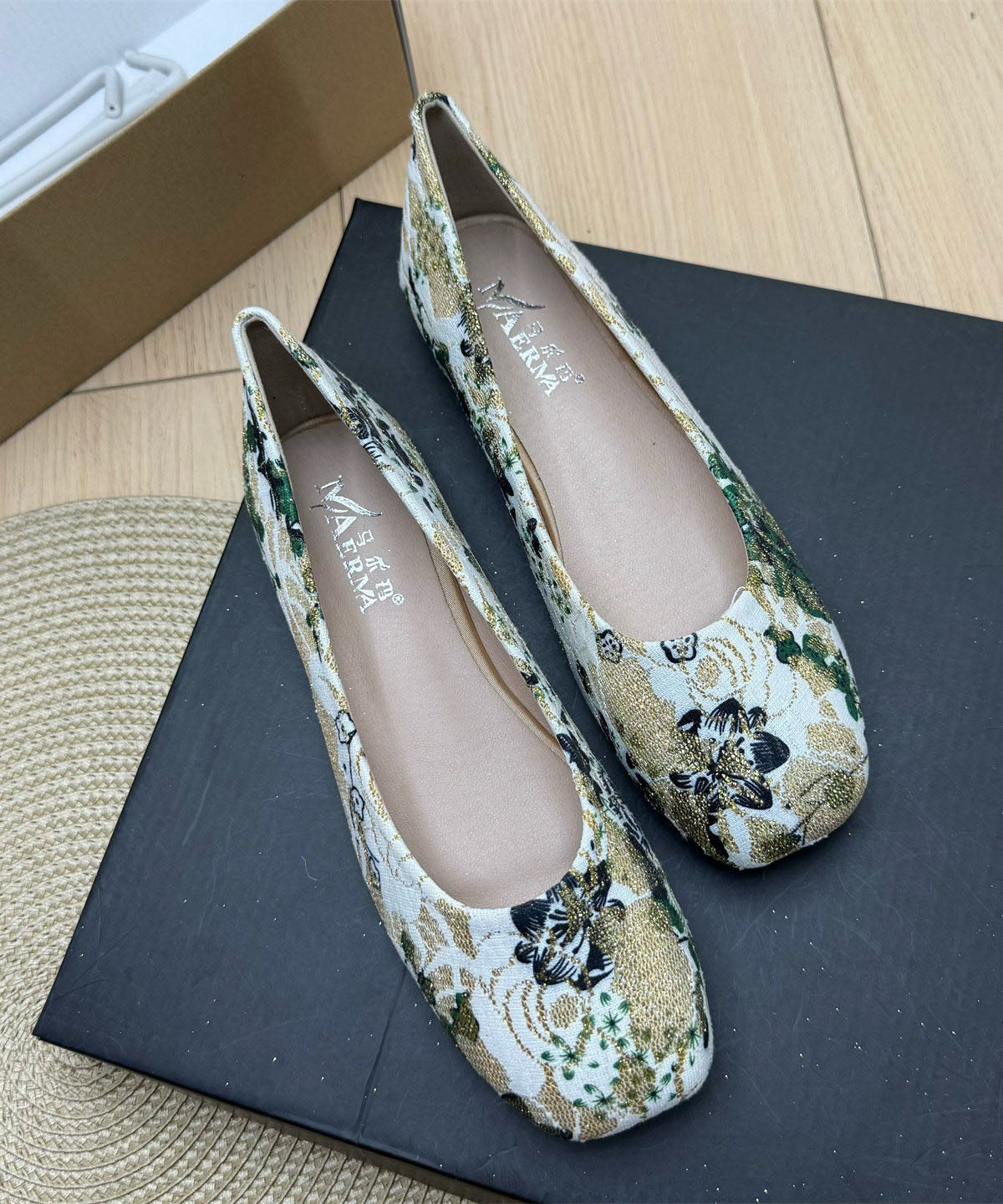 Plus Size Lake Blue Comfy Embroidered Penny Loafers