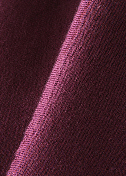 Plus Size Mulberry O-Neck slim fit Woolen Dresses Spring