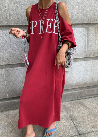 Plus Size Navy Blue Graphic Cold Shoulder Holiday Maxi Dress Short Sleeve