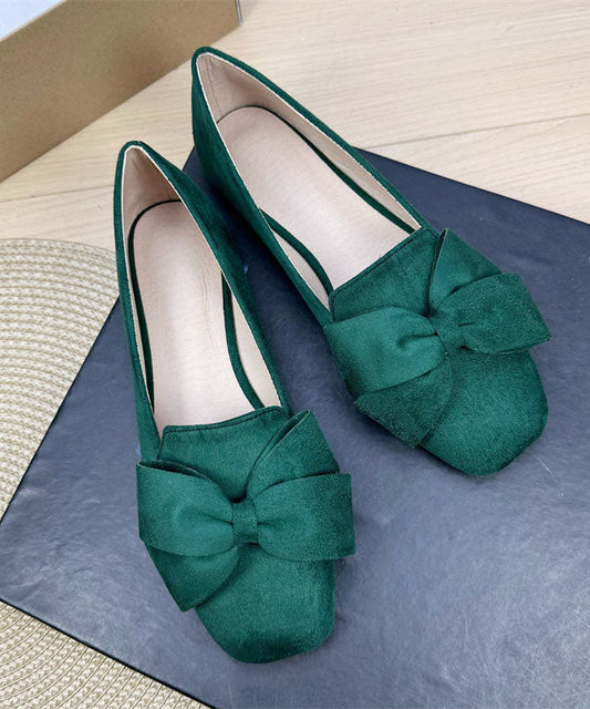 Plus Size Orange Flat Shoes For Women Suede Classy Splicing Bow