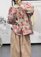 Plus Size Pink O Neck Button Jacquard Cozy Knit Cardigan Fall