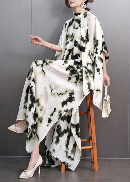 Plus Size Print Long Dresses Batwing Sleeve
