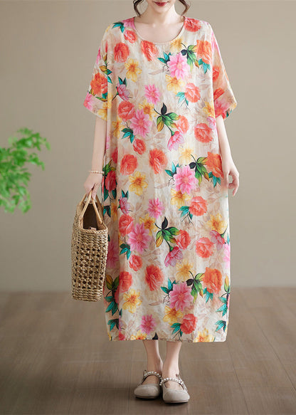 Plus Size Print Patchwork Maxi Dresses Summer