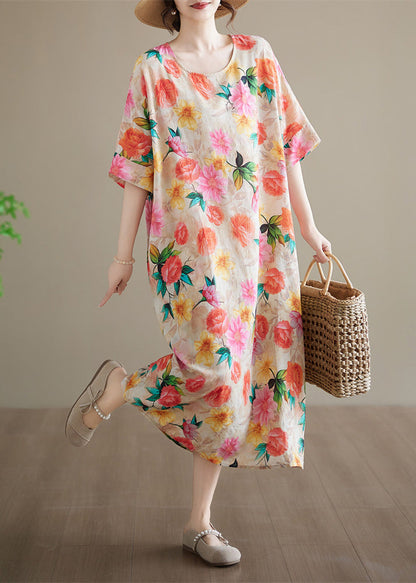 Plus Size Print Patchwork Maxi Dresses Summer