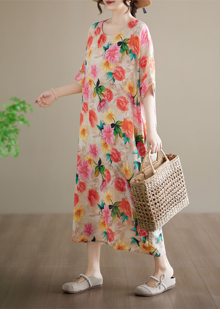 Plus Size Print Patchwork Maxi Dresses Summer