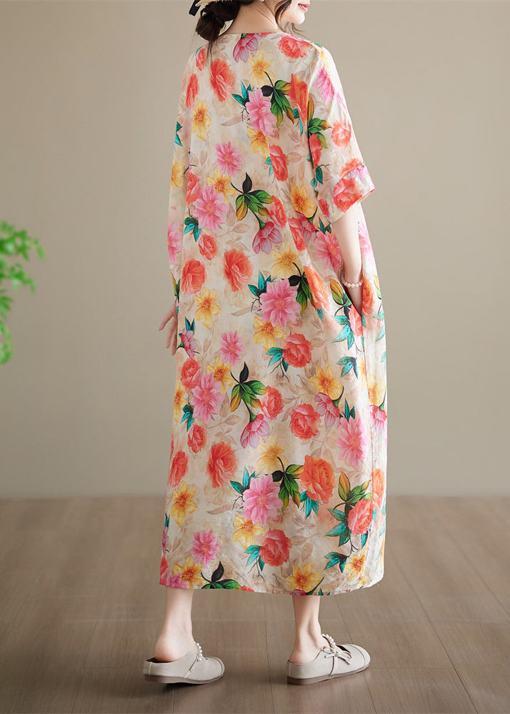 Plus Size Print Patchwork Maxi Dresses Summer