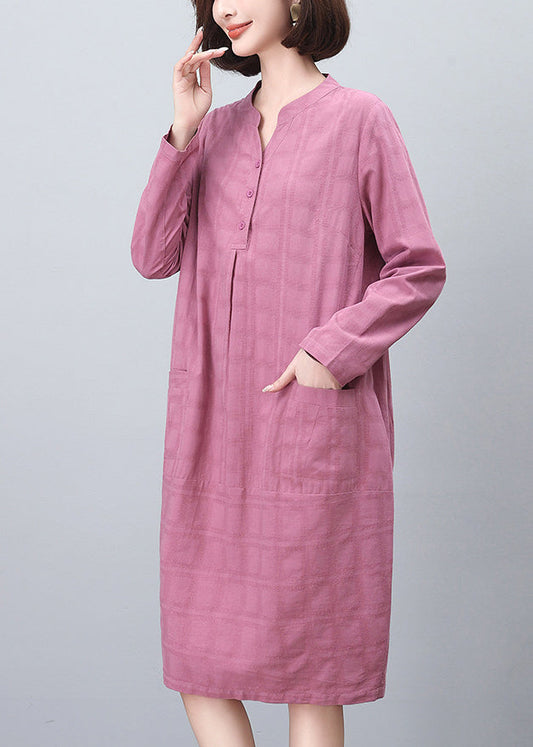 Plus Size Purple Jacquard Cotton Day Dresses Spring