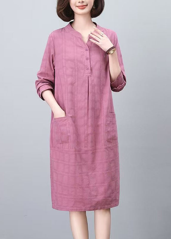 Plus Size Purple Jacquard Cotton Day Dresses Spring