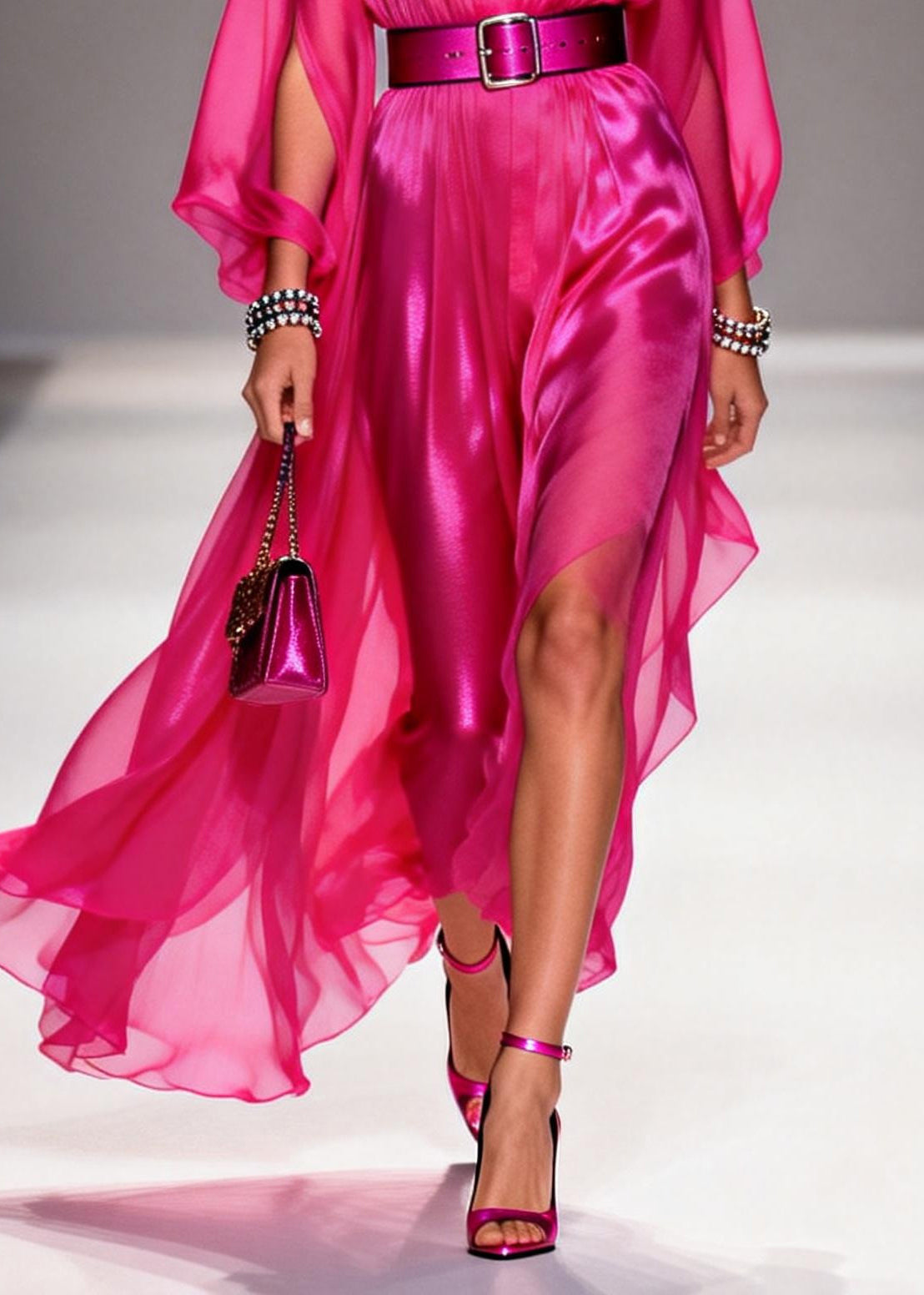 Plus Size Rose Draping Low High Design Chiffon Tunic Dresses Summer