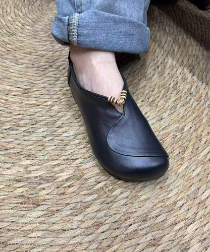 Plus Size Splicing Flat Feet Shoes Brown Faux Leather