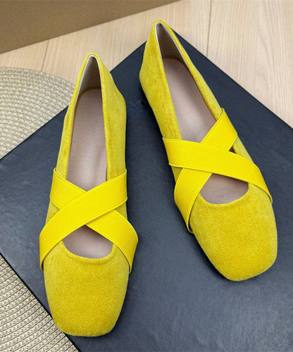 Plus Size Splicing Flat Shoes Blue Suede Cross Strap