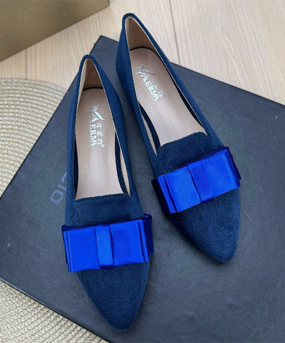Plus Size Splicing Flat Shoes For Women Green Pointed Toe