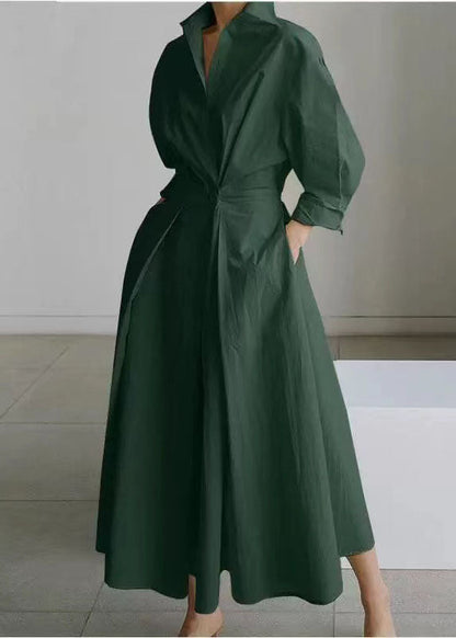 Plus Size Tea Green Cinched Silm Fit Maxi Dresses Spring