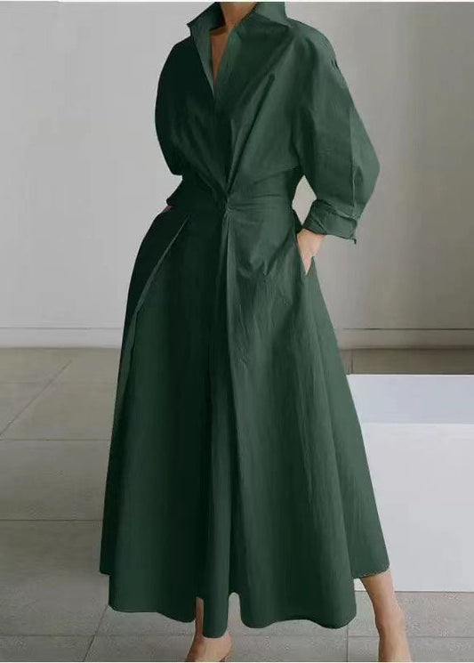 Plus Size Tea Green Cinched Silm Fit Maxi Dresses Spring