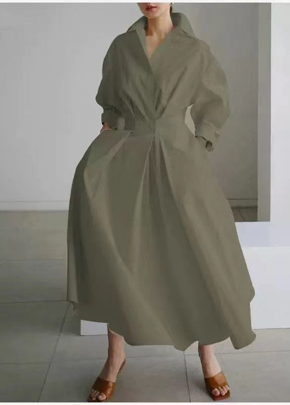 Plus Size Tea Green Cinched Silm Fit Maxi Dresses Spring