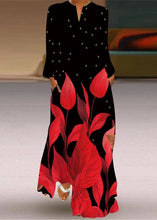 Load image into Gallery viewer, Plus Size White Print Maxi Beach Dress Long Sleeve