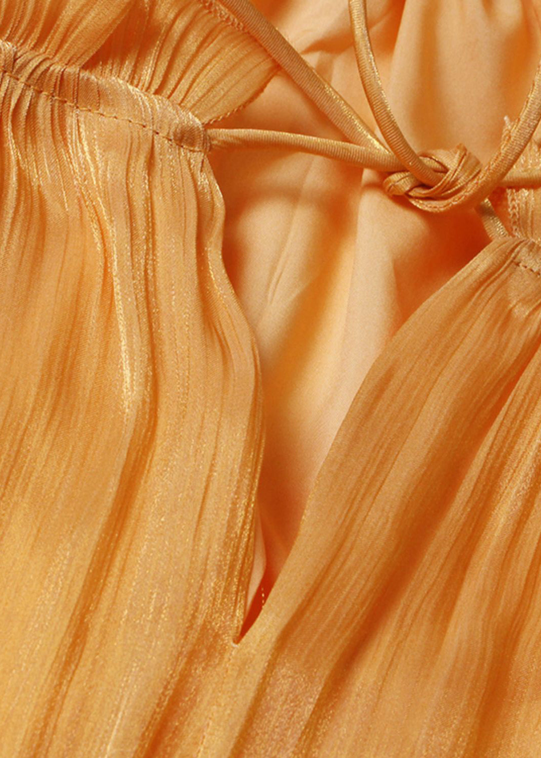 Plus Size Yellow Ruffled Lace Up Mini Dress Summer