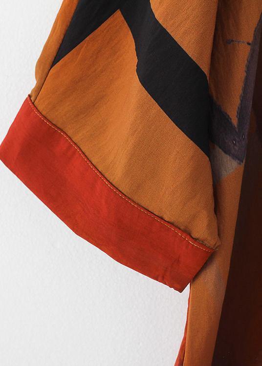 Plus size women's 2021 summer mid-length retro print dress - SooLinen