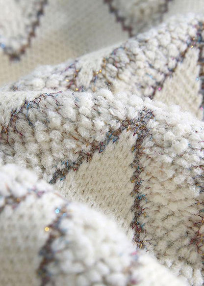 Pullover beige Sweater knit top pattern Design o neck thick daily knit dresses - SooLinen