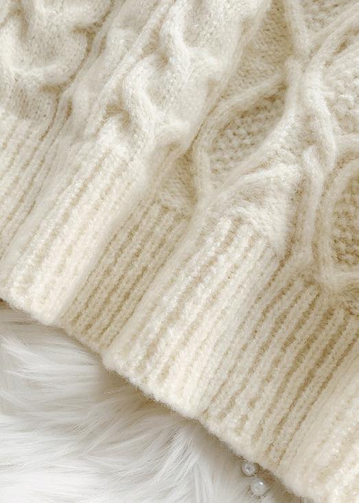 Pullover beige Sweater weather Street Style o neck baggy Hipster knitted tops - SooLinen