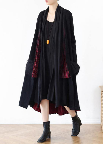 Pullover fall sweaters fashion red patchwork knitted outwear - SooLinen