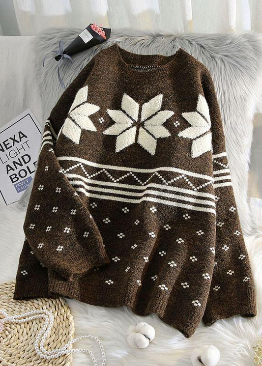 Pullover o neck burgundy knitted blouse trendy plus size knit blouse - SooLinen