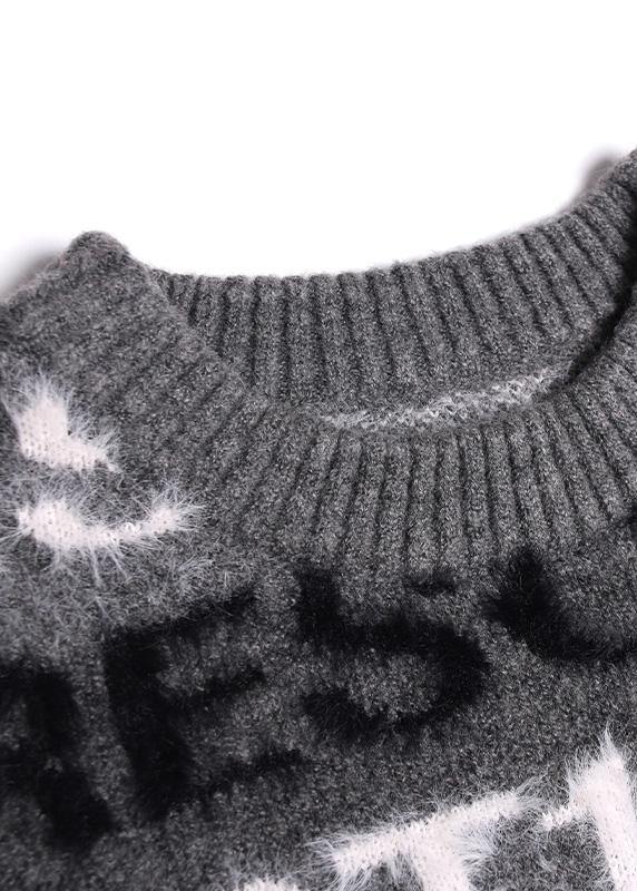 Pullover winter chocolate sweaters plus size alphabet knit blouse - SooLinen