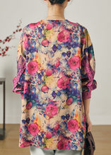 Load image into Gallery viewer, Purple Patchwork Lace Chiffon Shirt Tops V Neck Spring