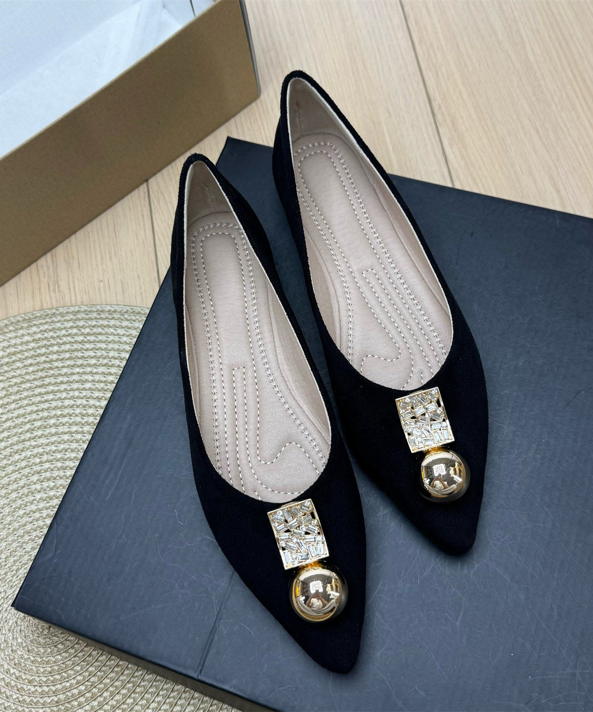 Purple Penny Loafers Splicing Pointed Toe Plus Size