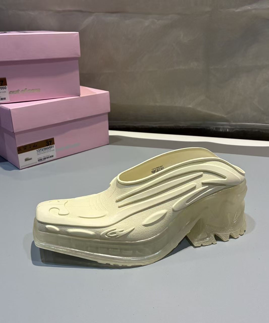 Purple Platform Shoes Fashion Splicing Square Toe