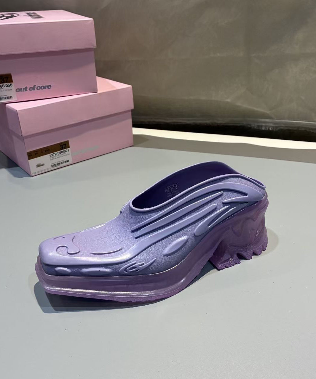 Purple Platform Shoes Fashion Splicing Square Toe