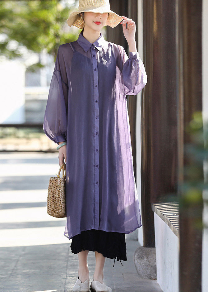 Purple 2025 UPF 50+ Tulle Long Cardigans Long Sleeve