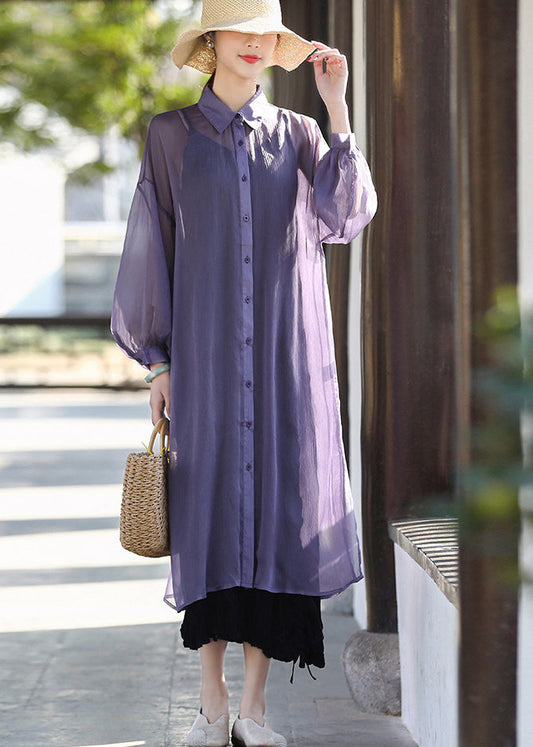 Purple 2025 UPF 50+ Tulle Long Cardigans Long Sleeve