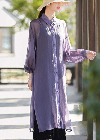 Purple 2025 UPF 50+ Tulle Long Cardigans Long Sleeve