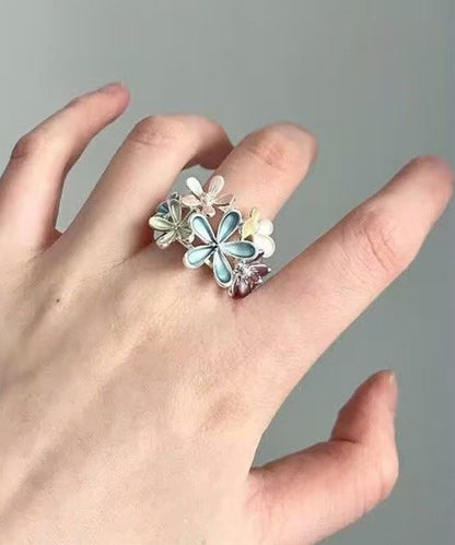 Rainbow Floral Original Design Alloy Rings