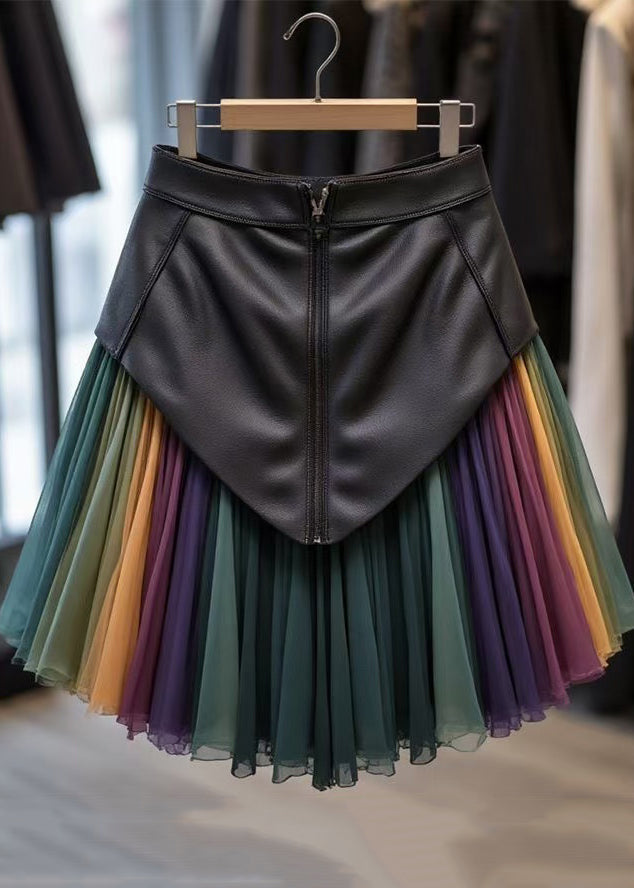 Rainbow Original Design High Waist Tulle Patchwork Skirts