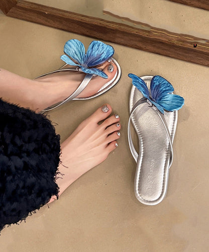 Red Butterfly Faux Leather Handmade Flip Flops