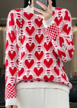 Load image into Gallery viewer, Red Cozy Patchwork Cashmere Knit Sweaters O Neck Spring